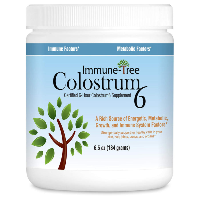 Immune-Tree 100% Bovine Colostrum Powder, 120 Servings, 6.5oz, Supports Anti-Aging, Healthy Immune System, Gut & Digestion, Muscle & Tissue, & Wellness, Made in USA from Grass Fed, Grade A Dairy Cows