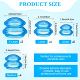Geiserailie 16 Pcs 4 Sizes Cupping Therapy Set Silicone Cupping Massage Cups Professional Chinese Cupping Therapy Cup Vacuum for Cellulite Reduction Body Myofascial Muscle Nerve (Blue)