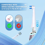 Compatible with Oral-B iO 3/4/5/6/7/8/9/10 Series Ultimate Clean Electric Toothbrush Replacement Brush Heads,for Oral-B iO Electric Toothbrush,10 Pack (White)