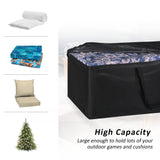 NettyPro Outdoor Cushion Storage Bags Water-Resistant for Patio Furniture Storage Cushion Christmas Tree Bag 7.5 Ft with Zipper and Handle, 50 x 15 x 25 Inch, Black