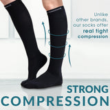 CompressionZ Compression Socks For Men & Women - 30 40 mmHG Graduated Medical Compression - Travel, Edema - Swelling in Feet & Legs (Black 2P, M)