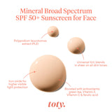toty - Solaria Mineral SPF 50+ Antioxidant Sunscreen Serum- Mineral Tinted Face Sunscreen- Broad Spectrum- Universal Tint- Ultra Fluid - Water Resistant - By Sofia Vergara 50ml
