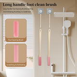 2 Pack Toe Cleaning Brush, 15.7" Foot Scrubber for Shower, Silicone Toe Gap Cleaning Brush Long Handle for Seniors,Elderly, Men and Women