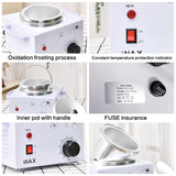 Portable Wax Warmer Machine for Painless Hair Removal, Women Men Professional Wax Heater with Adjustable Temperature Set,20pcs Wax Sticks (White - Single Pot)