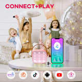 YLL Mini Kids Karaoke Machine, Portable Bluetooth Speaker with Wireless Microphone, Christmas Kids Toys Gifts for Girls 4, 5, 6, 7, 8, 9, 10+ Year Old