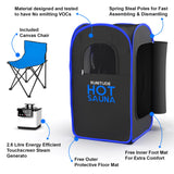 Runitude Portable Sauna Steam Tent | Full Size Home Personal Sauna Box Steam Room | Touchscreen 1000W 2.6 litre Generator | Including 1x Chair, 1x Foot Mat & 1x Protective Floor Mat | Men & Women