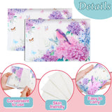 50 Packs Facial Tissue Packs Travel Tissues Size Disposable Pocket Tissues Bulk Slim Tissues Wallet Wedding Tissues for Guest Travel School Purse Home Supplies, 500 Sheets 3 Ply (Hydrangea)