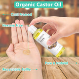 Castor Oil Cold Pressed, Organic Castor Oil with Castor Oil Pack Wrap Organic Cotton, Reusable Castor Oil Packs for Liver Detox - 4OZ/118ML