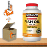 Kirkland Fish Oil 1000mg 400 Softgels for Women and Men, Provides 300 mg Omega 3 Fatty Acids + Includes VenanciosBox Sticker (Pack of 1)