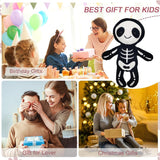 Riyxxiw Cute Skeleton Figure Plush Toy 12 inch Skull Plushies Stuffed Animal Christmas Halloween Plush Decor Birthday Gifts for Kids, Black