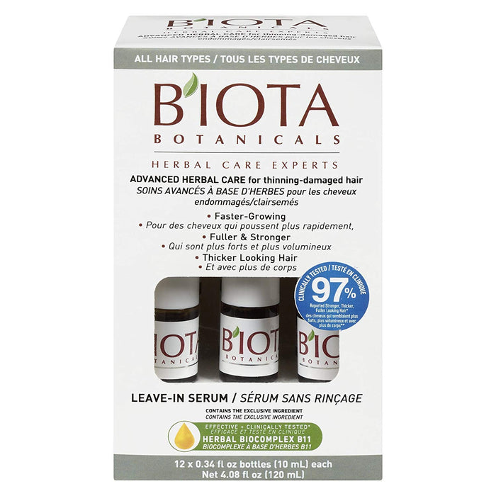 BIOTA BOTANICALS ADVANCED HERBAL CARE LEAVE-IN SERUM,12 count ,0.34 oz.