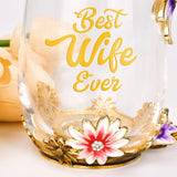 OEAGO Gifts for Wife from Husband Romantic Tea Cup Gifts for Her Birthday Flower Glass Mugs Wedding Anniversary Valentines Day Mothers Day Christmas