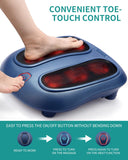 Nekteck Foot Massager with Heat, Shiatsu Heated Electric Kneading Foot Massager Machine for Plantar Fasciitis, Built-in Infrared Heat Function and Power Cord（Blue)