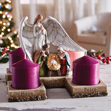 Avalon Gallery Sculpted Resin Advent and Christmas Candle Holder, 10 1/4 Inch, White