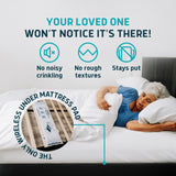 Lunderg Under Mattress Bed Alarm for Elderly Adults Wireless with Early Alert - Bed Sensor Pad & Pager - Bed Alarm for Elderly Dementia Patients - Bed Alarms and Fall Prevention for Elderly