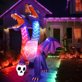 Max Fun Halloween Inflatables Decorations with LED Build-in Halloween Yard Decoration Blow Up Inflatables for Outdoor Indoor Garden Lawn (8FT-Halloween Inflatables Dragon)