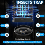 Home4me Solar Bug Zapper with LED Light for Outdoor, 4000mAh Battery Powered Mosquito Zapper, Mosquito Traps, Cordless Mosquito Killer, Electric Moth Zapper for Patio Backyard, Rechargeable, Blue