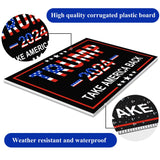 Trump Yard Signs,Donald Trump 2024 Yard Sign with H-Stakes 18" X 12" Double Sided Printing,Take America Back Trump Signs Voted for Trump Lawn Signs Decoration Outdoor Yard Lawn Garden Community Signs