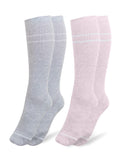 Kindred Bravely Maternity Compression Socks 2-Pack | Graduated Compression Socks for Circulation Pregnancy Travel (Pink & Grey Heather, Small)