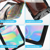 100 pack mylar bags holographic smell proof packaging bag for small bussiness resealable zipper sealable pouch bags sample, jewelry, lipgloss, food ,soap ,electronic supplies（7×9 inch,holographic）