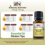 Nirvana Nurture Neroli Essential Oil USDA Certified Organic 100% Pure Premium Therapeutic Grade, Undiluted - Aromatherapy Diffuser for Calm and Relaxation, Skin Care, Hair Care