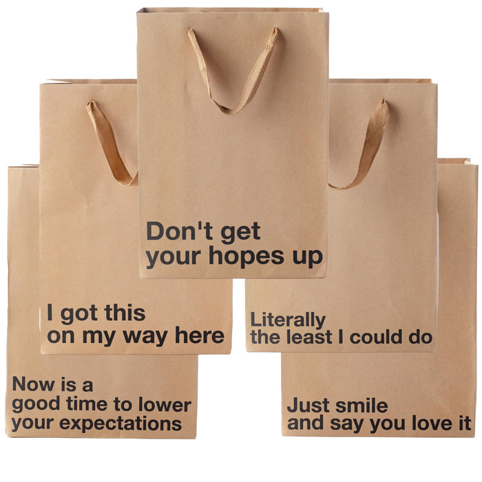 MilkToast Brands Funny Gift Bag Set of 5, Gift Bags With Handles 11 x 8 x 4