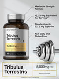 Horbaach Tribulus Terrestris Supplement for Men - 15,000mg, 180 Capsules - Non-GMO & Gluten-Free