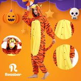 ressber Unisex Adult Onesie Pajamas Animal One Piece Halloween Costume Christmas Sleepwear Jumpsuit (Tigger, Medium)