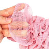 Arswin Back Scrubber for Shower, Loofah Long Handle Bath Body Brush, Soft Nylon Mesh Sponge On a Stick for Shower Men Women Kids Elderly, Exfoliating Scrub Cleaning Luffa for All Kinds of Skin(Pink)