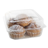 120 Pcs Clear Plastic Hinged Take Out Containers Disposable Clamshell Food Cake Containers with Lids 5.3 x 4.7 x 2.8 inch for Dessert, Cakes, Cookies, Salads, Pasta, Sandwiches