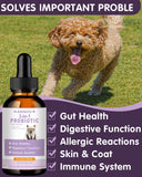 Probiotics for Dog | 60ML Liquid Probiotics for Dogs Support Gut Flora, Digestive Health & Diarrhea| Dog Digestive Enzymes & Prebiotics | Dogs Probiotics Allergies & Itchy Skin Relief | 2 fl oz, Bacon