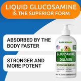 Liquid Glucosamine for Dogs - 16 Fl Oz Easy to Serve Joint Pain Relief Supplement - Advanced Formula with Chondroitin, MSM, Collagen - Hip & Joint Care - Made in USA