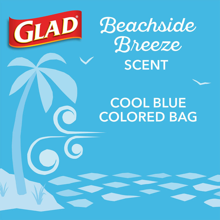 Glad Trash Bags, Small Kitchen Drawstring Garbage Bags 4 Gallon Green Trash Bag, Febreze Beachside Breeze, 80 Count (Package May Vary)