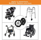 2Pcs 6 Inch Replacement Wheelchair Wheels for Walkers - Environmentally Friendly Rubber Material, Wear-Resistant PU Tires, Anti-Slip, and Durable ABS Wheel Hub (6IN Narrow 2Pcs)