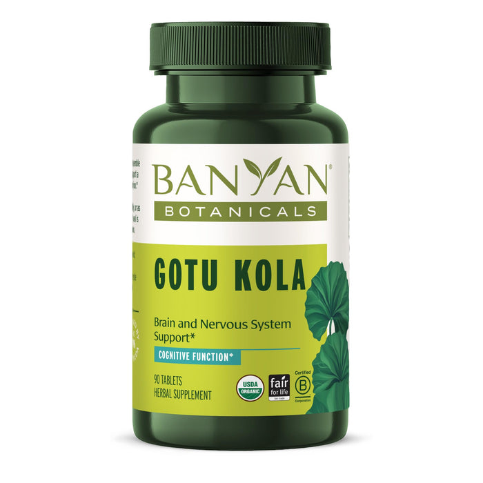 Banyan Botanicals Gotu Kola (Centella Asiatica) – Organic Adaptogen & Nootropic Brain Support Supplement for Healthy Memory & Concentration* – 90 Tablets – Fairly Traded Sustainably Sourced Vegan