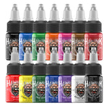 HAWINK Tattoo Ink Set 1/2oz (15ml) Tattoo Supply 14 Colors Pigment Kit Ink