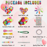 Crafts for Girls Ages 6-10 Make Your Own Flower Bouquet with Buttons and Felt Flowers, Vase Art and Craft for Children - DIY Activity Christmas Birthday Gift for Girls Age 6 7 8 9 10 Year Old