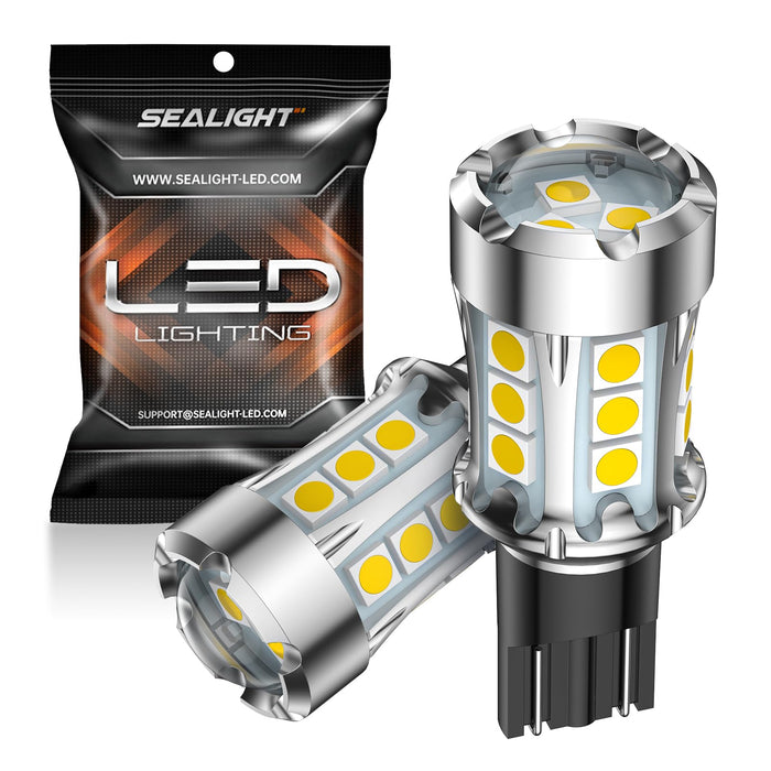SEALIGHT 921 LED Bulb Reverse Light 600% Brighter T15 906 904 916 W16W 921 LED Bulb with Projector Replacement Tail Backup Reverse Lights, Non-polarity, Xenon White, Interior Lighting Pack of 2