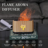 Toleker Essential Oil Diffuser, Noiseless Flame Diffusers for Essential Oils Large Room, Waterless Auto Shut-Off, Time Setting, 240ml (Wood Grain)