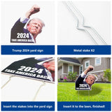 Probsin Trump 2024 Take America Back Yard Sign with Metal Stakes Double Sided 13" x 14" Trump Shooting Rally Election Signs Outdoor Decorations for Indoor Outdoor Lawn, Garden, Window, Party Supplies