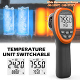 BTMETER BT-1500 Pyrometer 30:1 Industrial Laser Thermometer Gun, -58℉ to 2732℉ Non Contact High Temp Infrared Thermometer Digital IR Temperature Gauge Orange(NOT for Human Temp Test)