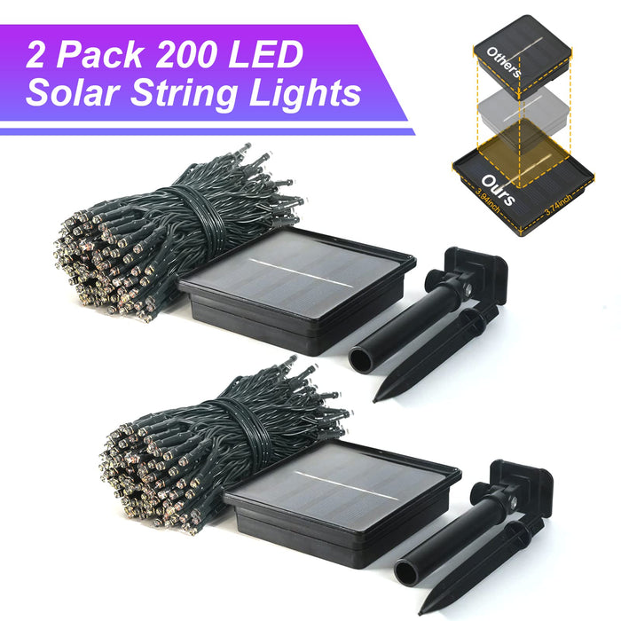 JMEXSUSS 2 Pack Purple Solar Lights Outdoor Waterproof, Total 400 LED 151FT Solar Halloween Lights, 8 Modes Purple Halloween Lights for Outside Patio Yard Christmas Tree Halloween Decorations