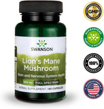 SWANSON SW1096 Full Spectrum Lion's Mane Mushroom Premium - 60 Capsules