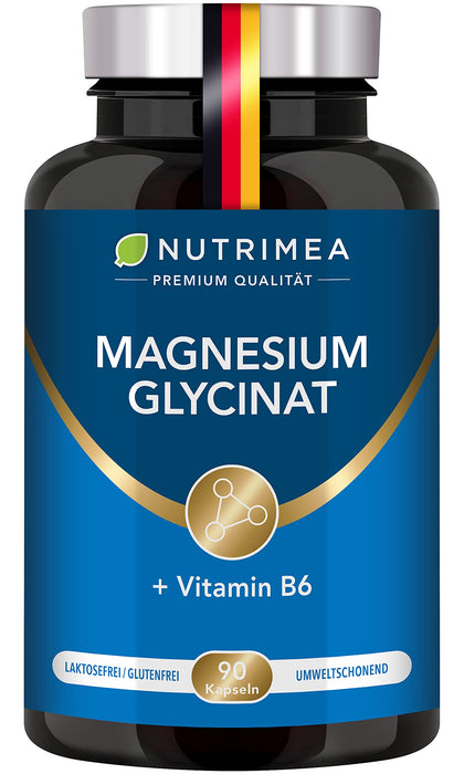 Magnesium Glycinate with Vitamin B6 – High Absorption Supplement for Relaxation & Muscle Support – 90 Capsules (1.5-Month Supply)