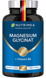 PLASTIMEA Magnesium Glycinat + Vitamin B6 | Optimale Bioverfügbarkeit | 1,5 Monatsvorrat | 90 Kapseln Hochdosiert Magnesiumcitrat + Bisglycinat OHNE Zusatzstoffe Entspannung Schlaf Muskeln Nerven Anti Stress