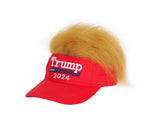 Trump hat Make America Great Again hat Donald Trump 2024 Trump Merchandise Trump hat with Hair