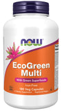 NOW Supplements, EcoGreen Multi Vitamin with Green Superfoods, Iron-Free 180 Veg Capsules