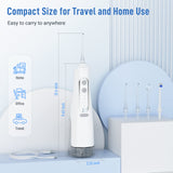 Cordless Water Flosser Teeth Cleaner Dental Oral Irrigator Picks Portable and Rechargeable 310ml Water Tank IPX7 Water Proof for Home and Travel Infiwarden (White)