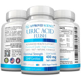 Approved Science® Uric Acid Flush with Folic Acid and Tart Cherry - 180 Capsules - 6 Month Supply - 2 Bottles