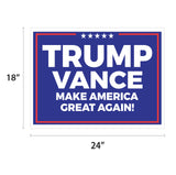 Trump Vance 2024 Make America Great Again Blue 18" x 24" Presidential Campaign Yard Sign